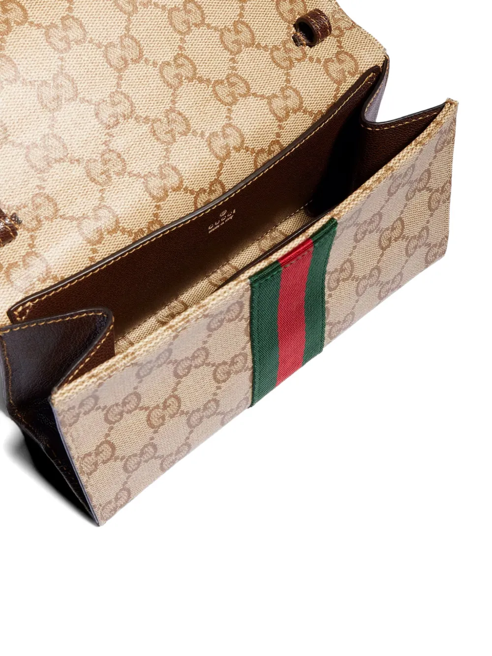 Gucci Kleine buidel met band en Web Beige