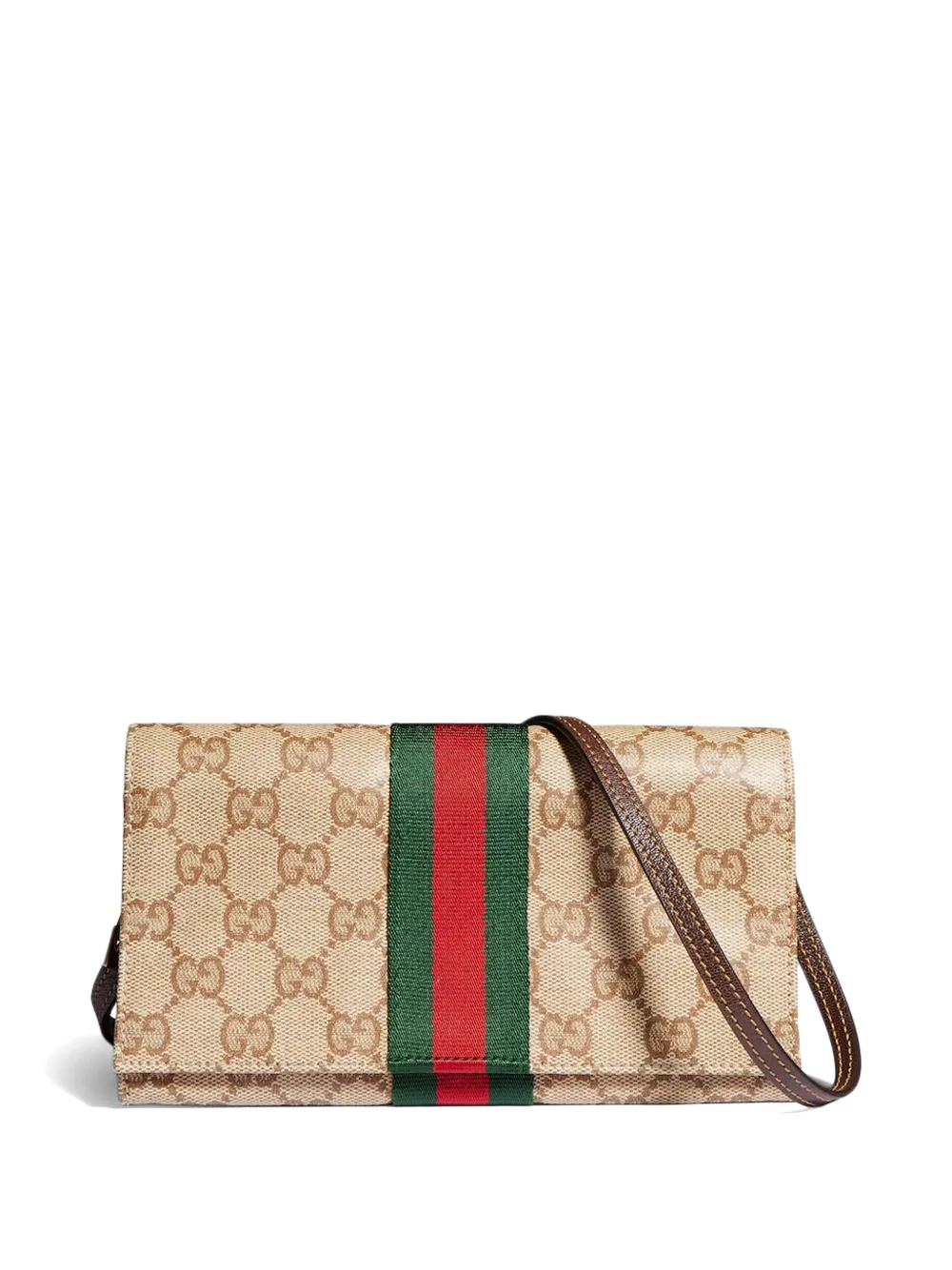 Gucci Kleine buidel met band en Web Beige