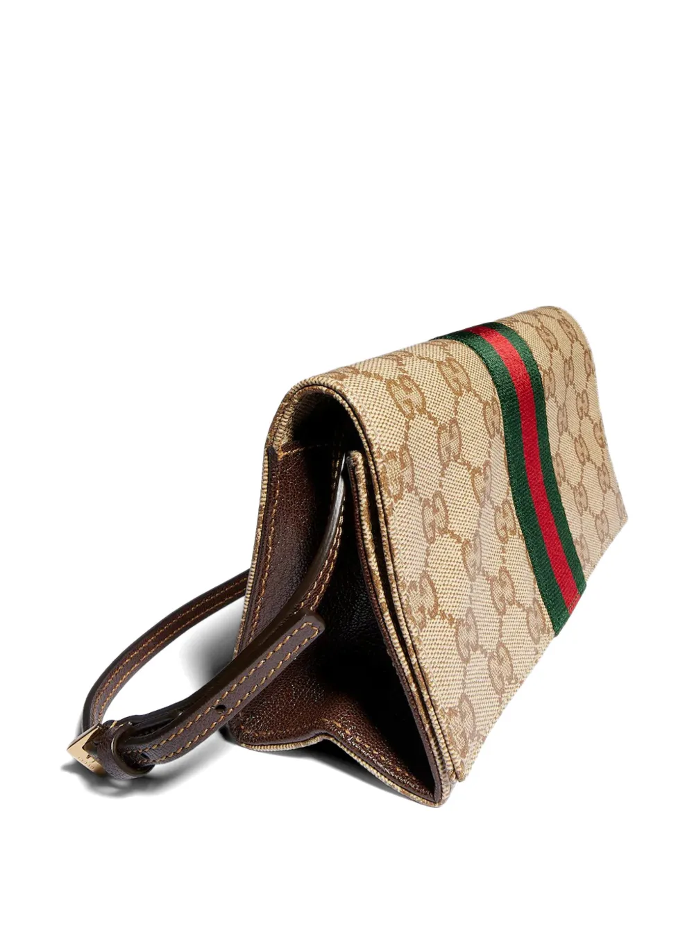 Gucci Kleine buidel met band en Web Beige