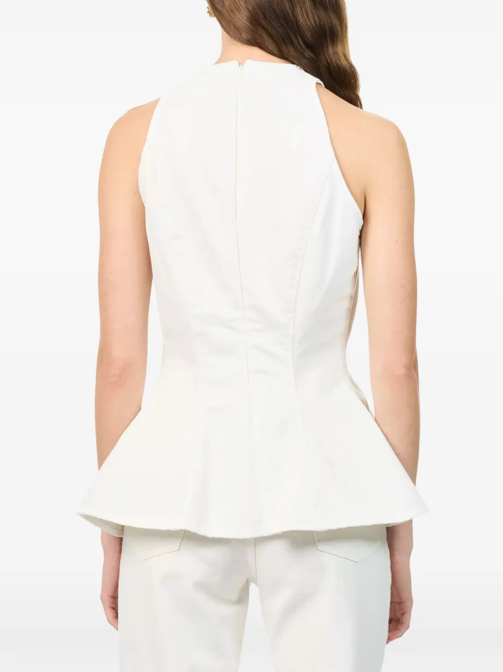 Magda Butrym Asymmetrische peplum blouse Beige