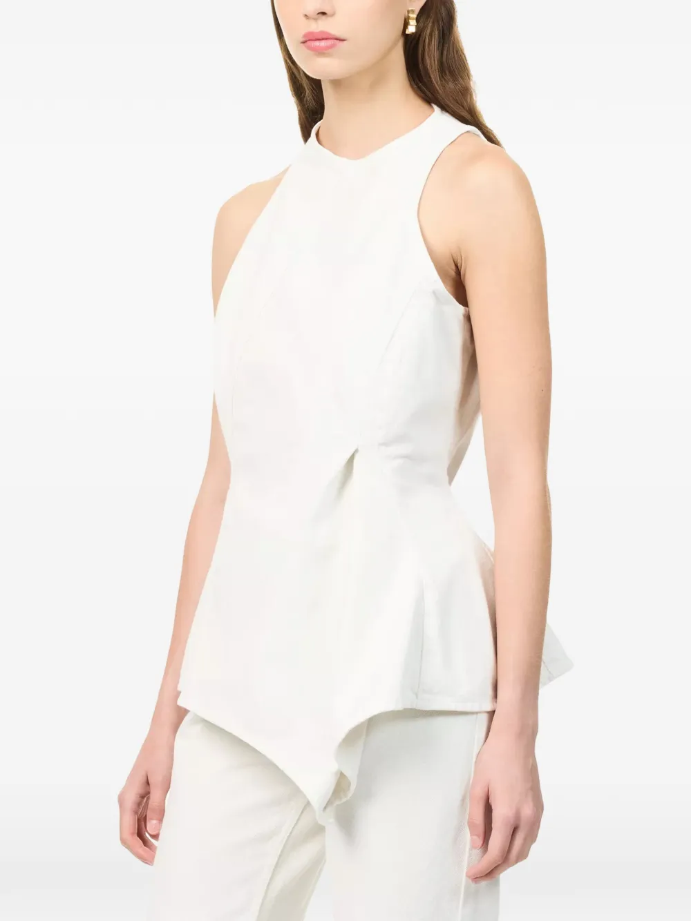 Magda Butrym Asymmetrische peplum blouse Beige