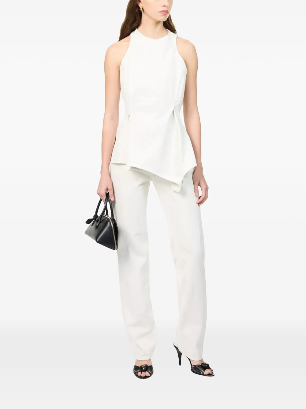 Magda Butrym Asymmetrische peplum blouse Beige