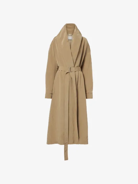 Magda Butrym gabardina con cuello esmoquin y cinturón