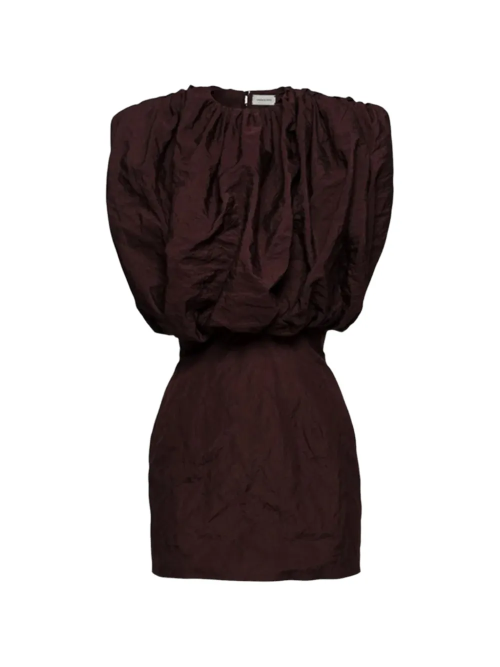 Magda Butrym gathered voluminous mini dress - Marrone