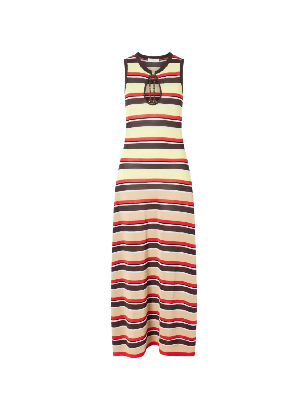 Rabanne striped bead-embellished maxi dress