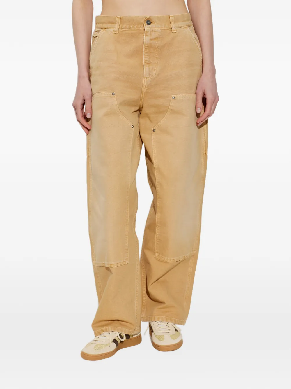 Carhartt WIP Brandon straight broek met dubbele knie Beige