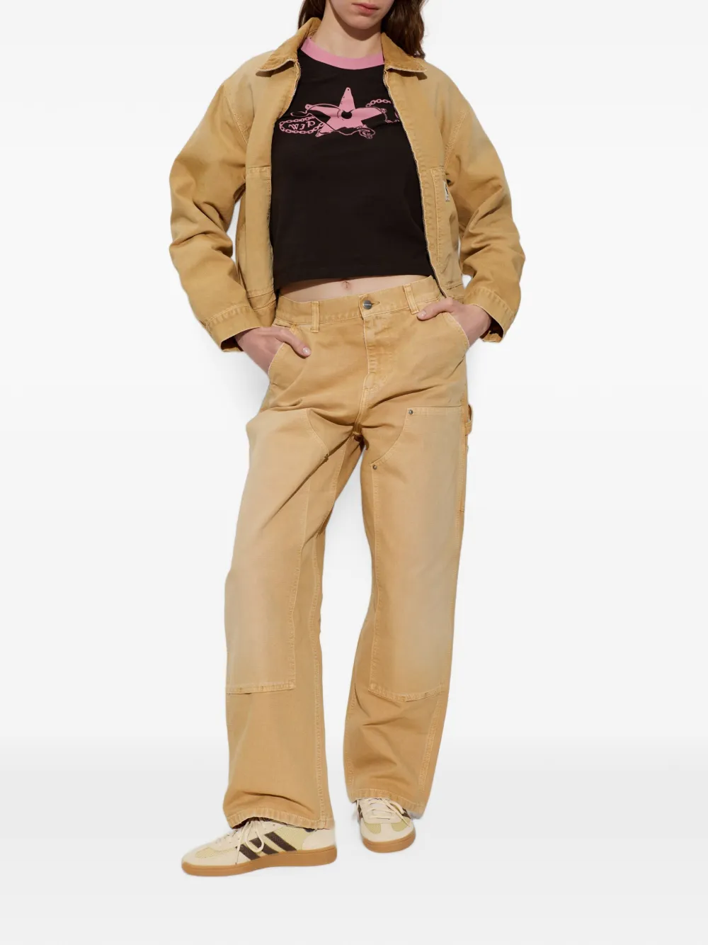 Carhartt WIP S S Outlaw Star Ringer T-shirt Bruin