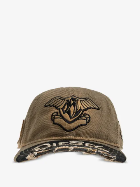 Diesel logo-patch distressed baseball cap