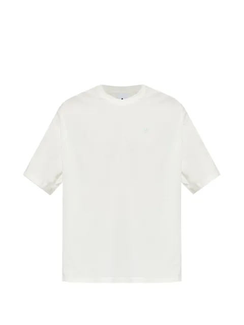 adidas logo-embroidered graphic-print T-shirt