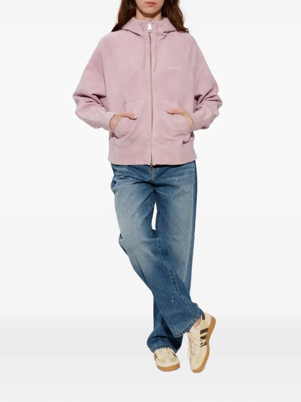 Carhartt WIP Painter hoodie met verfspatten Roze
