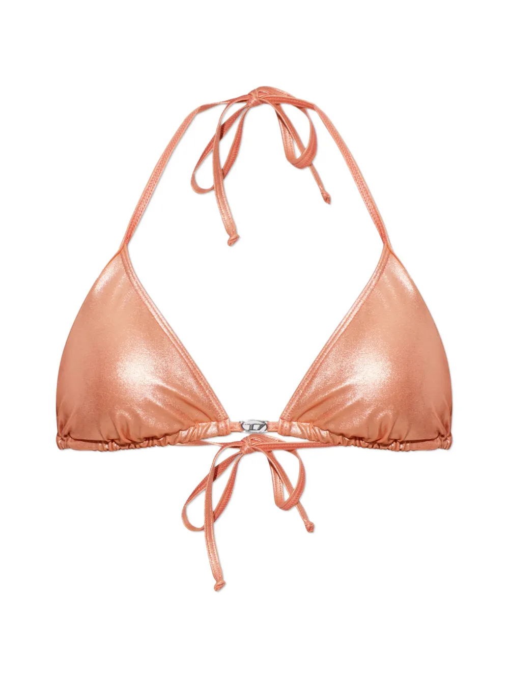 Diesel Elettra-Dnm metallic-effect bikini top - Rosa
