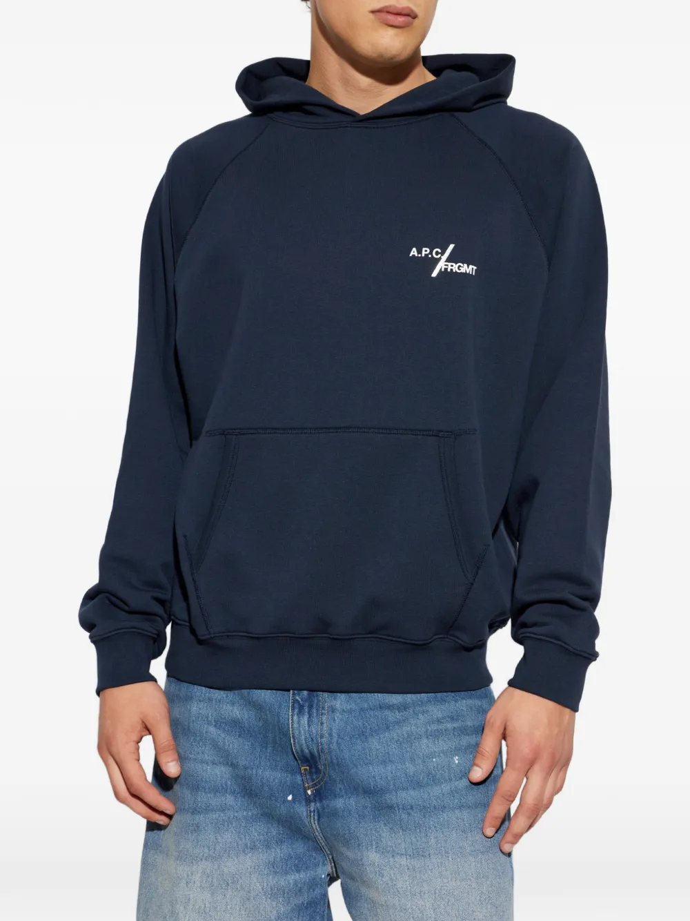 A.P.C. Hoodie met logoprint Blauw