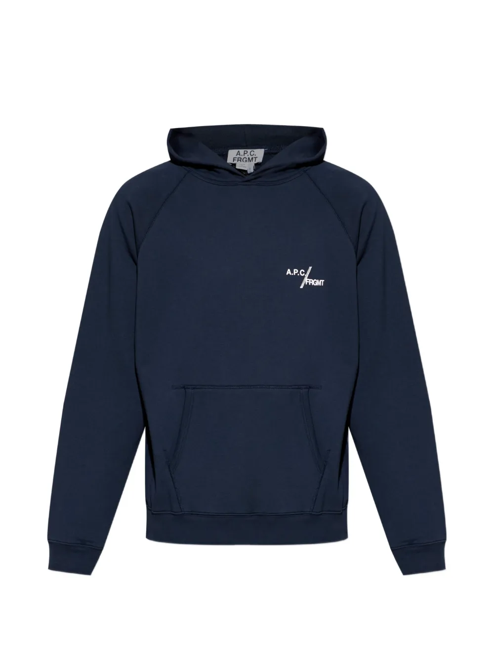 A.P.C. x FRGMT logo-print raglan-sleeve hoodie - Blu