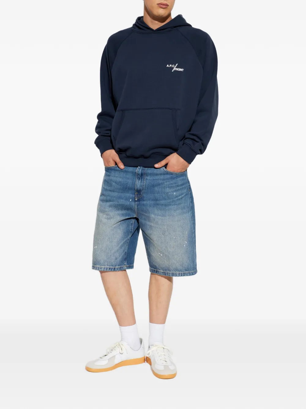 A.P.C. Hoodie met logoprint Blauw