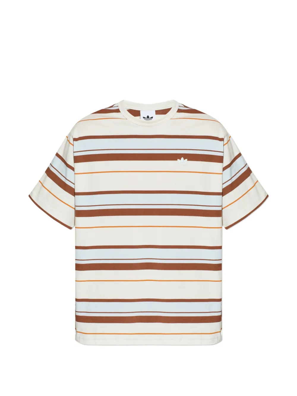adidas striped logo-patch T-shirt - Toni neutri