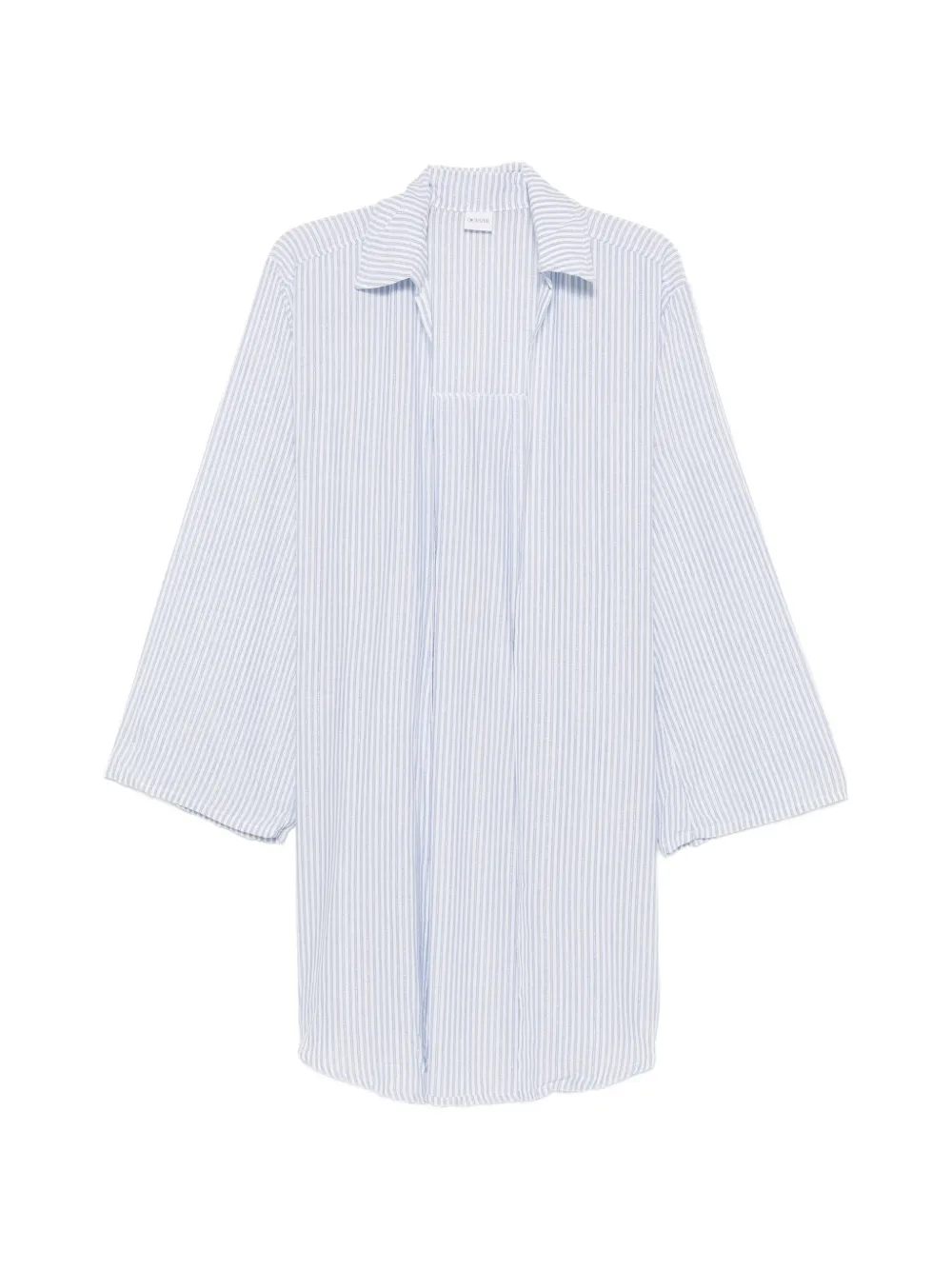 COTAZUR vertical-stripe belted shirt - Bianco