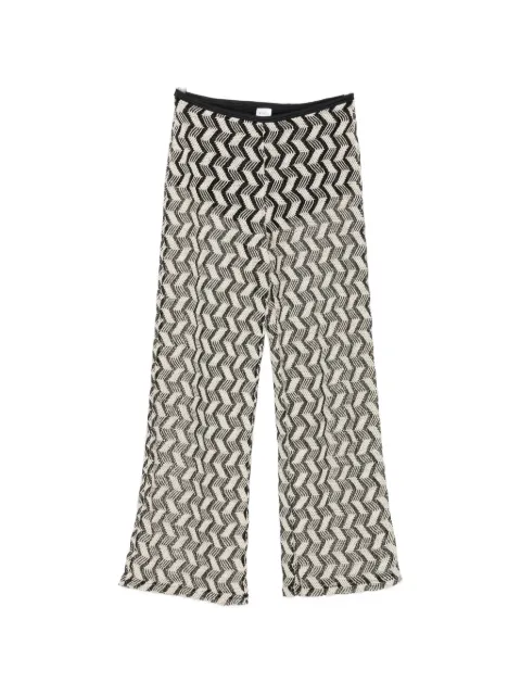 COTAZUR pantalones semitranslúcidos de punto chevron