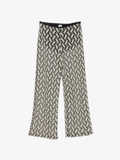 COTAZUR chevron-knit semi-sheer trousers
