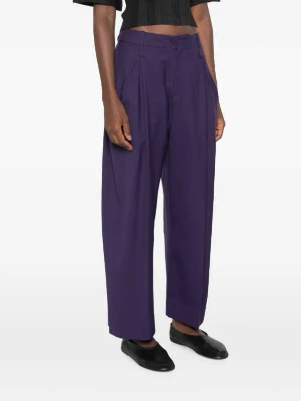 Issey Miyake Pleated wide-leg Trousers | Purple | FARFETCH JO