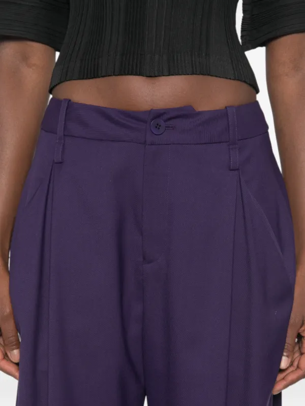 Issey Miyake Pleated wide-leg Trousers | Purple | FARFETCH JO