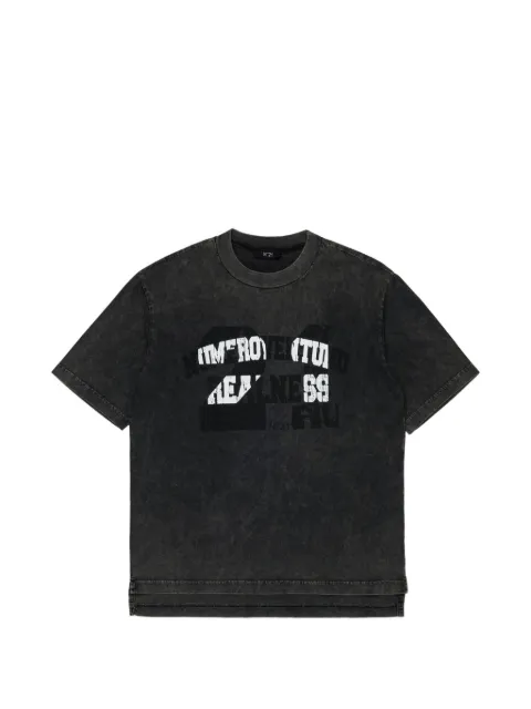 Nº21 Kids playera con logo estampado y efecto lavado