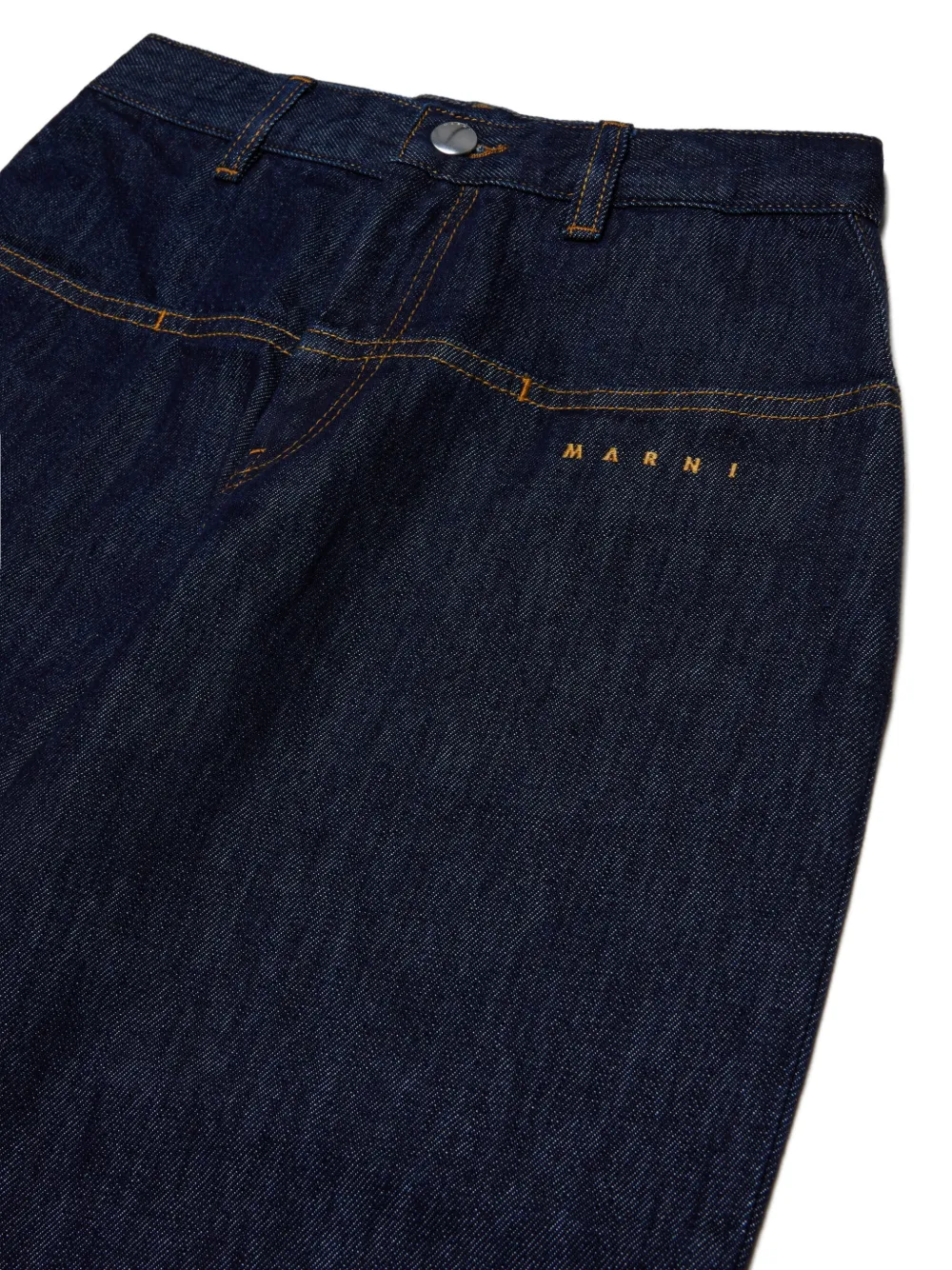 Marni Kids Jeans met geborduurd logo Blauw