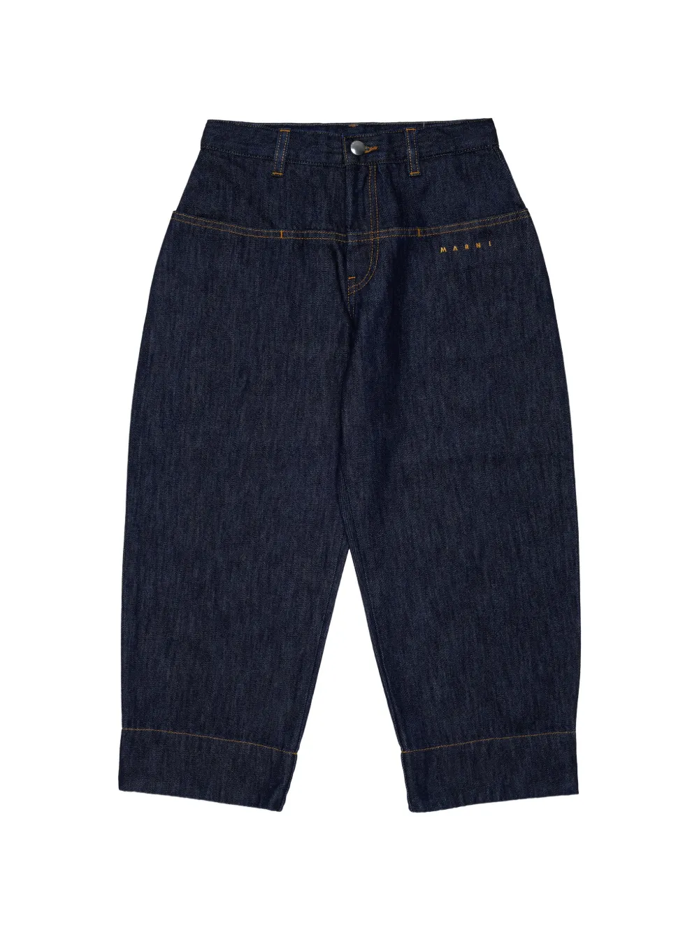 Marni Kids Jeans con logo ricamato - Blu