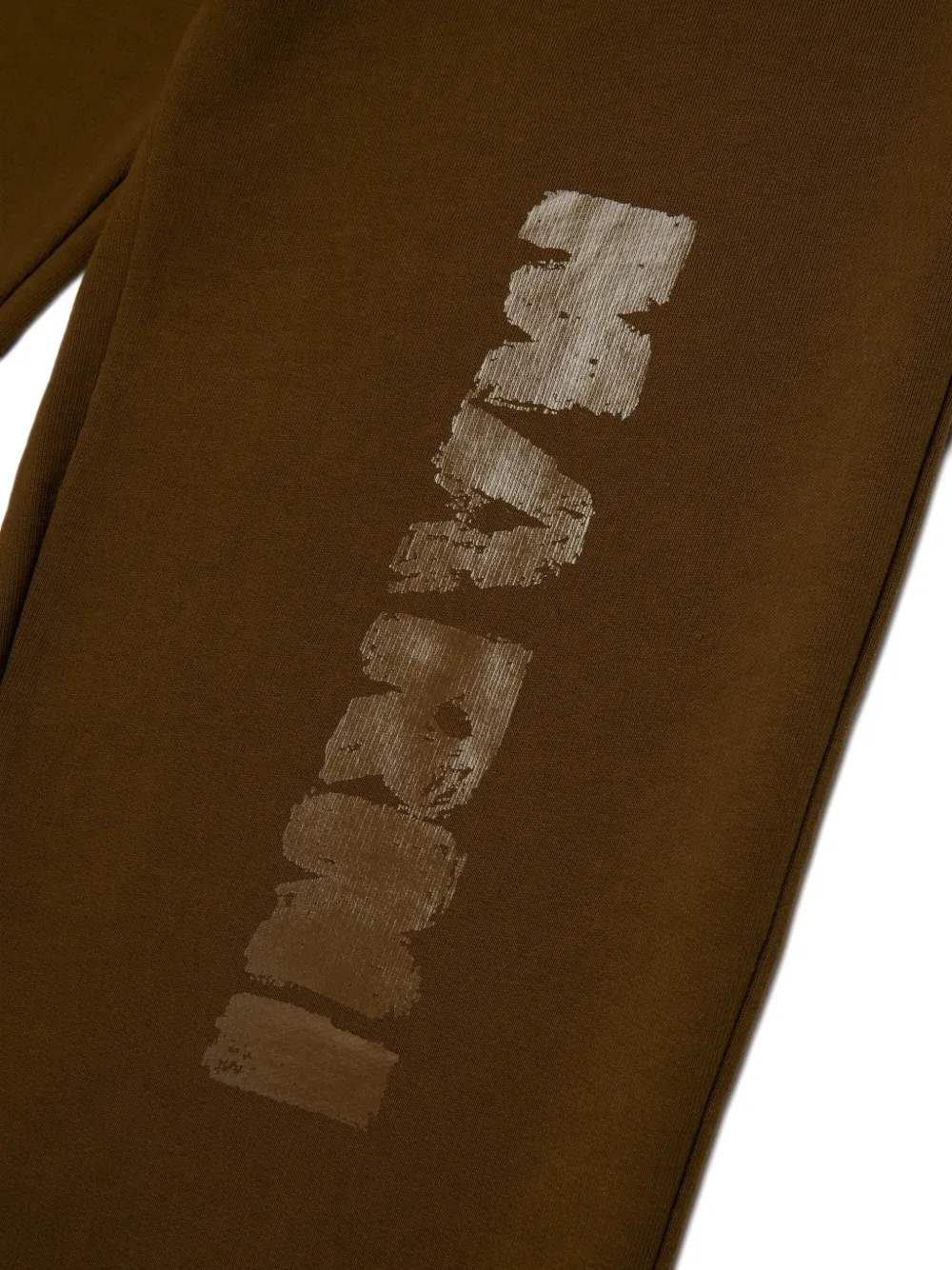 Marni Kids Gerafelde broek met logoprint Bruin