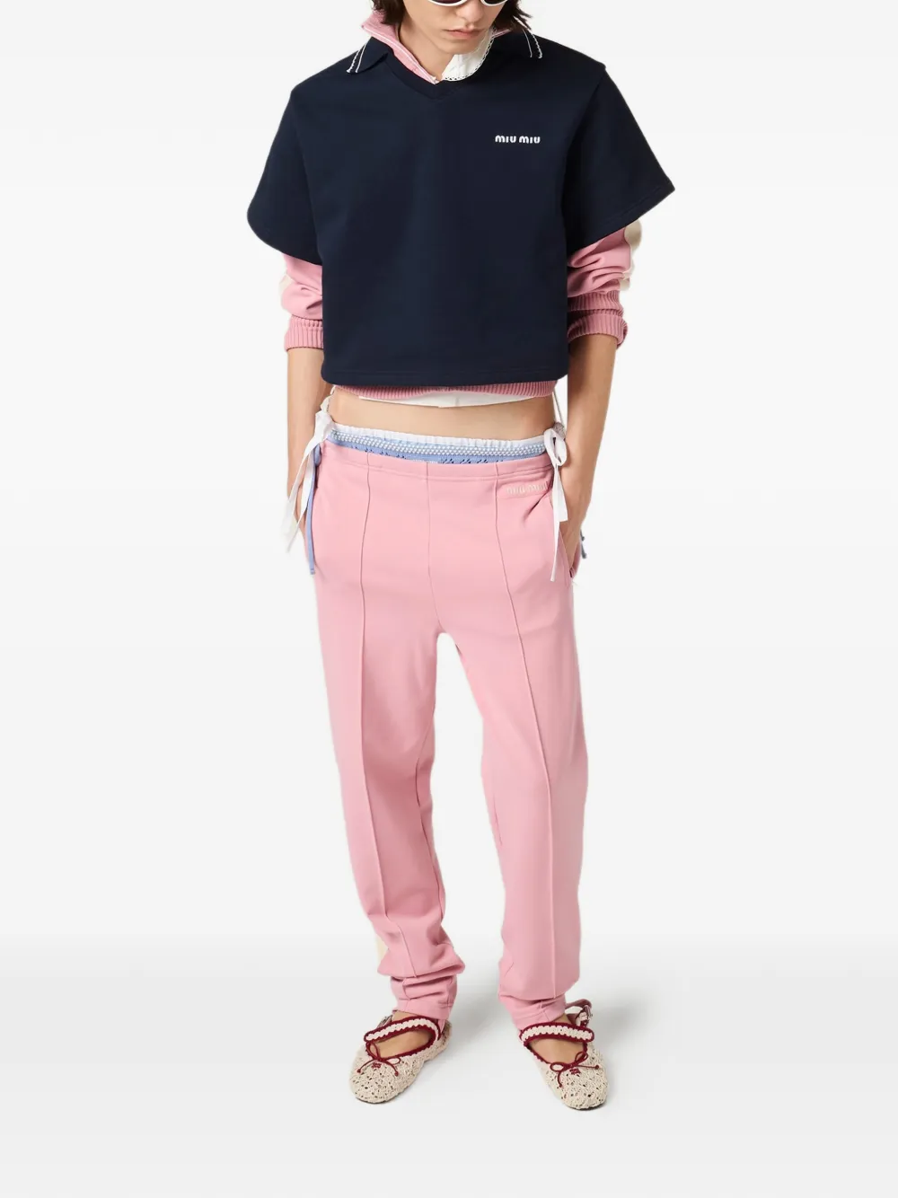Miu Broek van technisch materiaal Roze