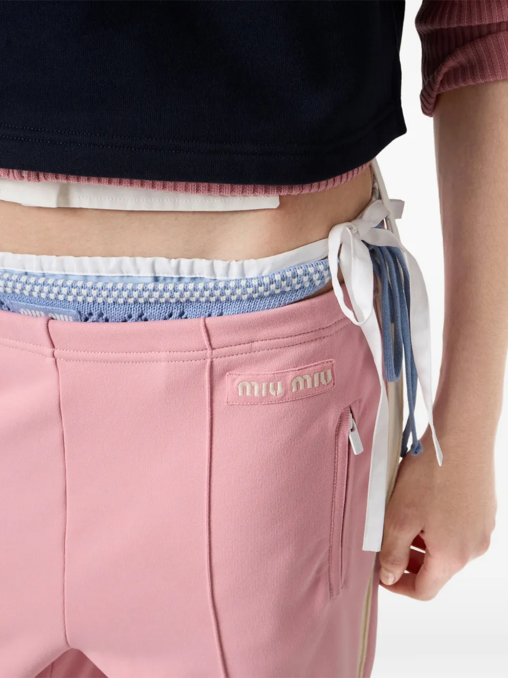 Miu Broek van technisch materiaal Roze
