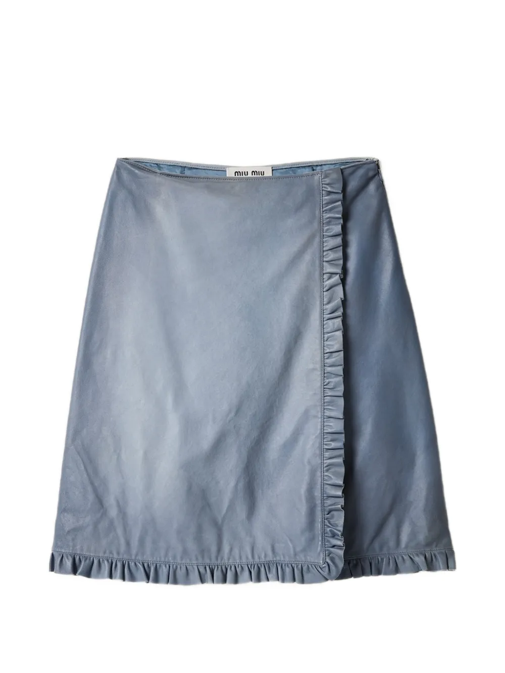 Miu Miu nappa-leather skirt - Blau