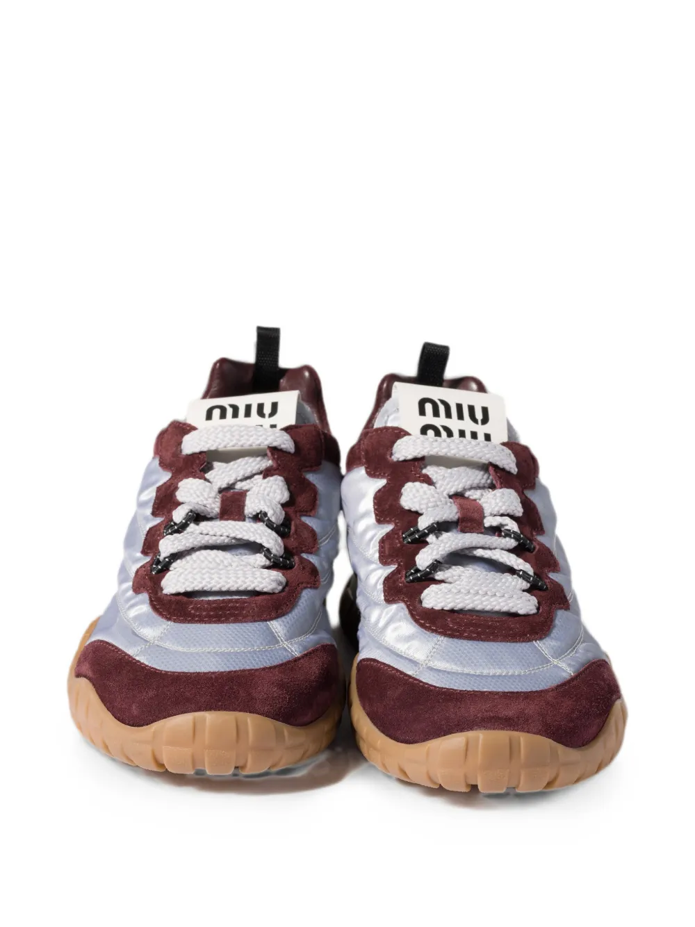 Miu Tyre technische stoffen en suède sneakers Zilver