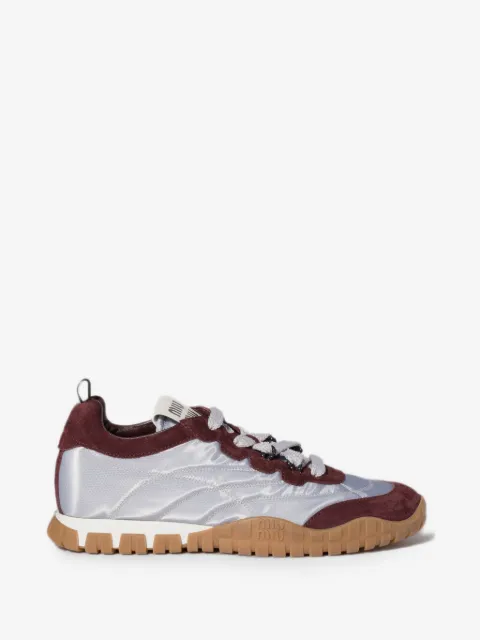 Miu Miu Tyre technical-fabric and suede sneakers