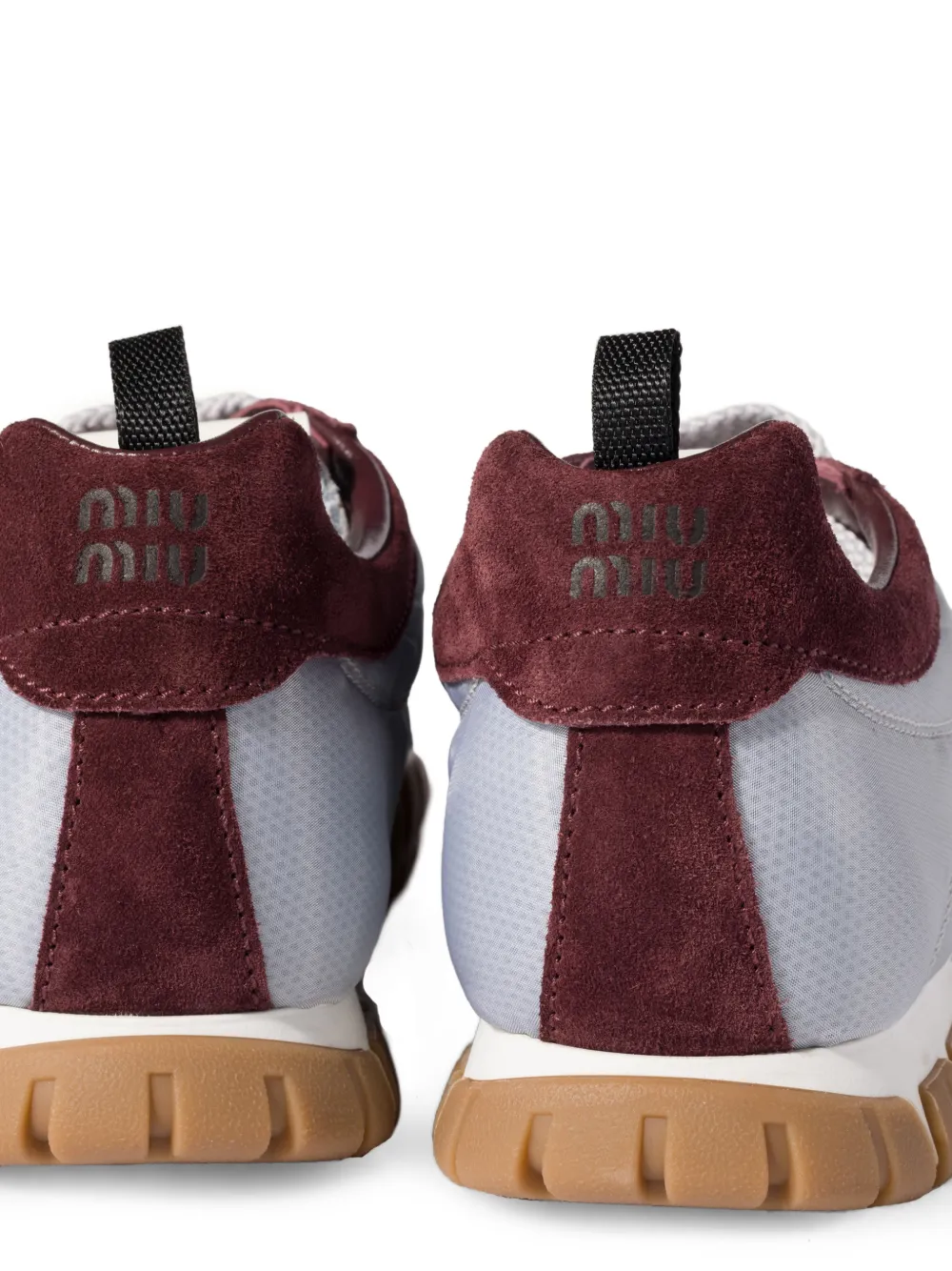Miu Tyre technische stoffen en suède sneakers Zilver