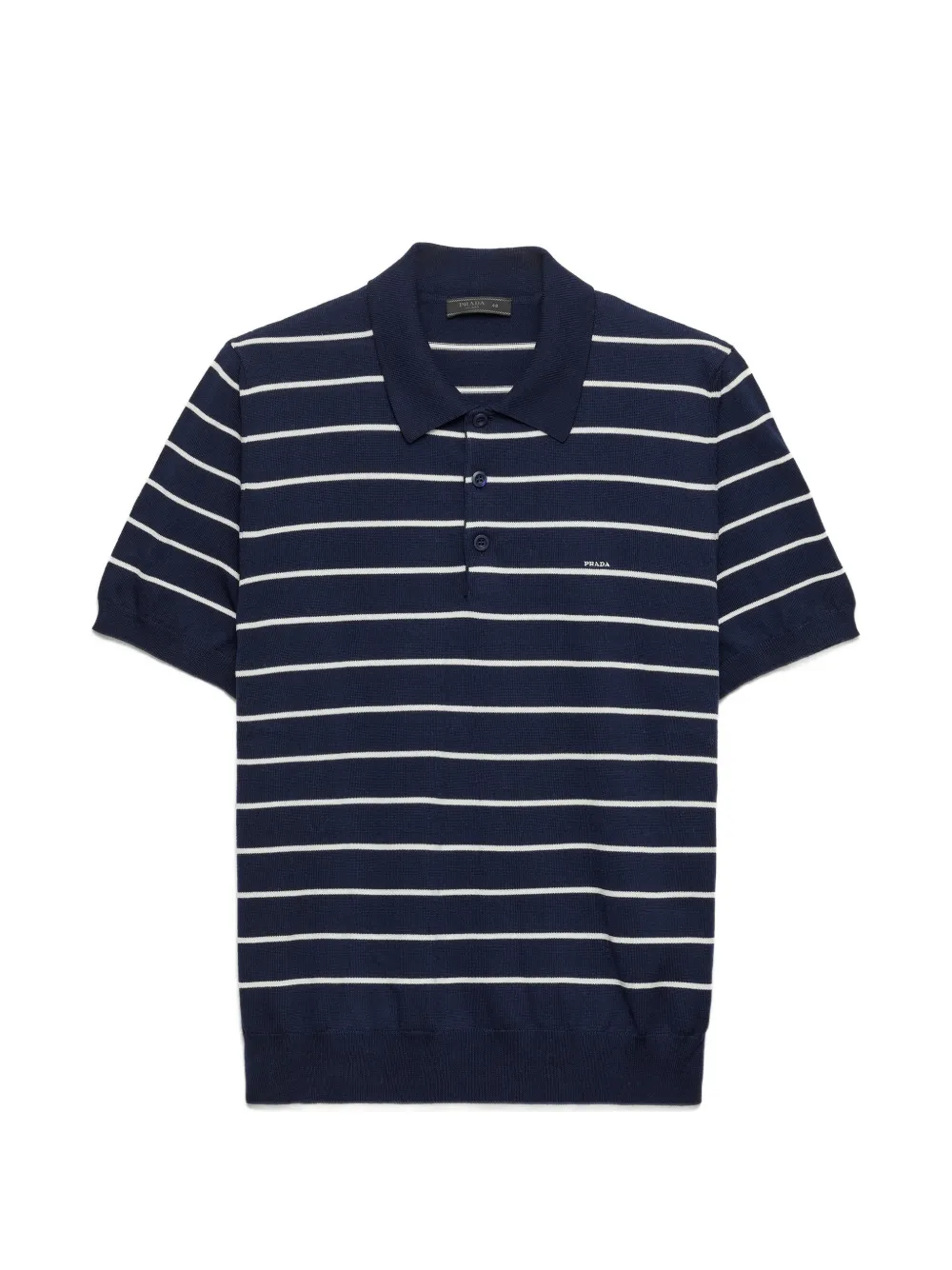 Prada short-sleeved striped cotton polo shirt - Blau