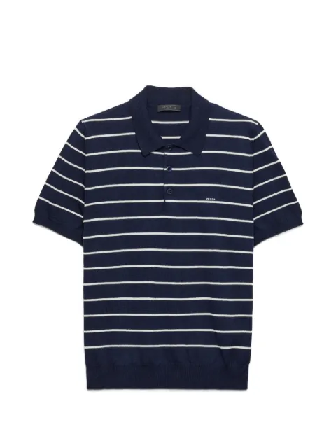 Prada short-sleeved striped cotton polo shirt
