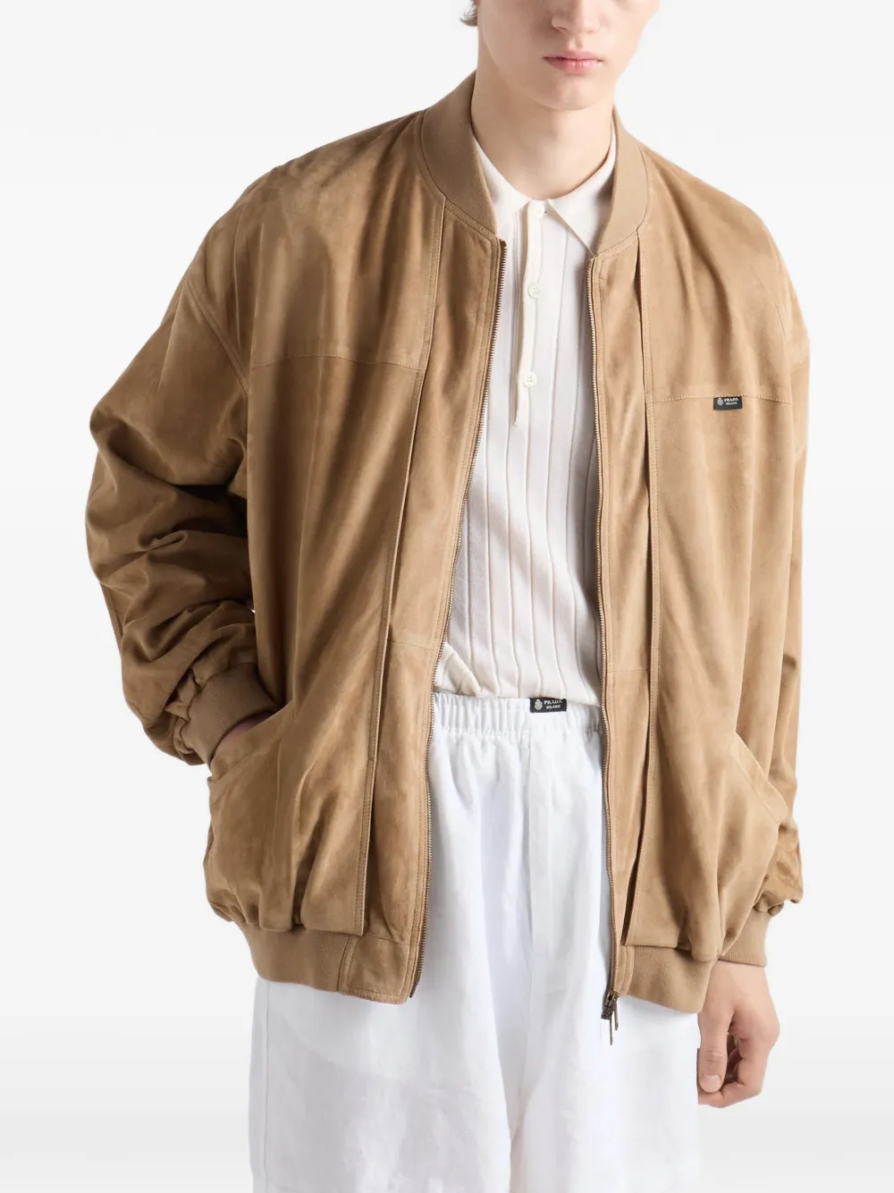 Prada Poloshirt van kasjmier-zijdeblend Beige