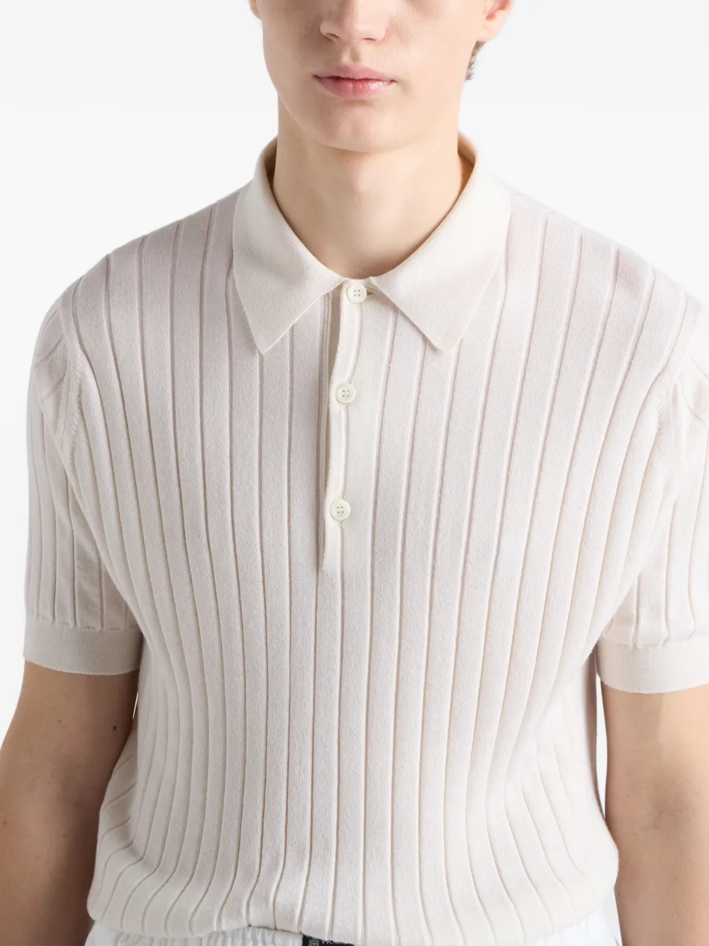 Prada Poloshirt van kasjmier-zijdeblend Beige