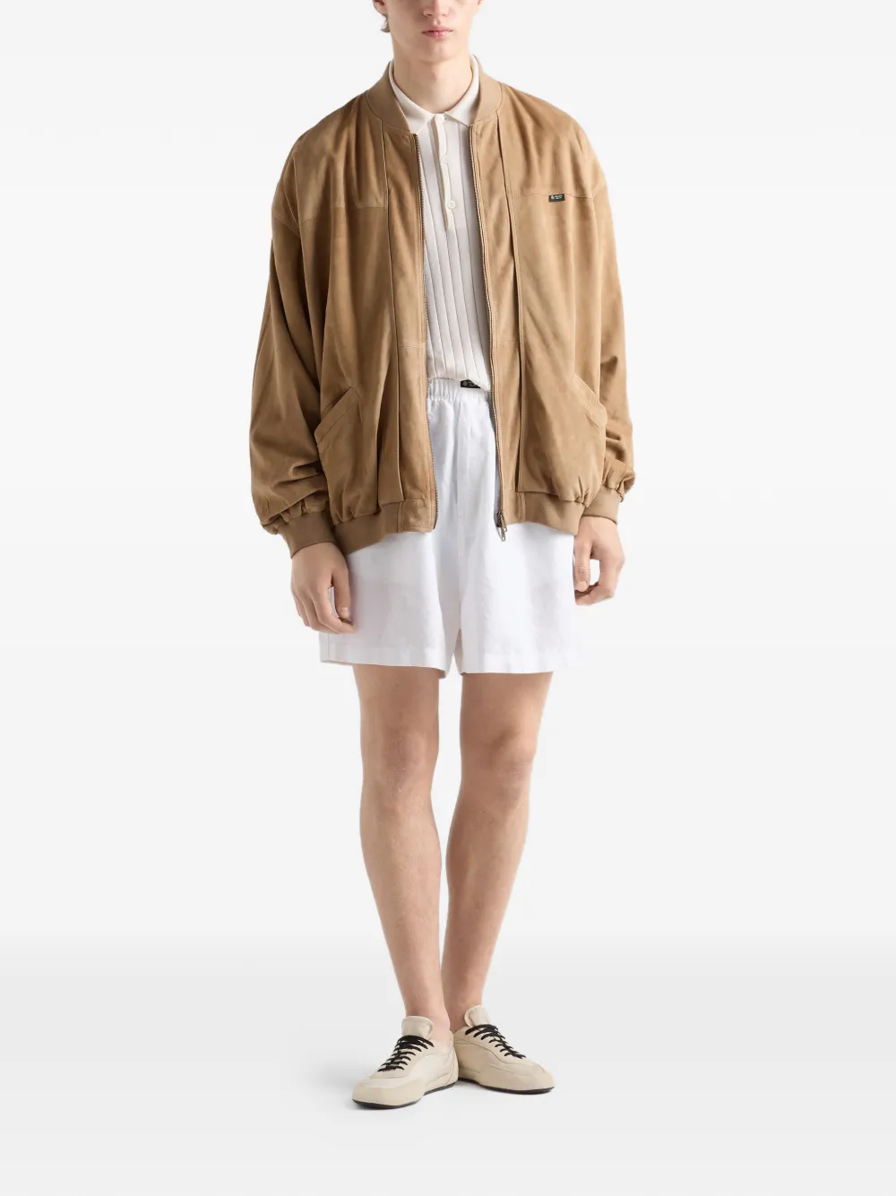 Prada Poloshirt van kasjmier-zijdeblend Beige