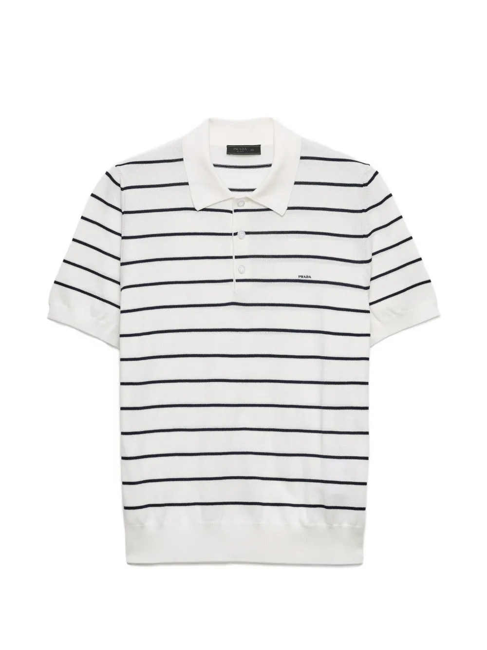 Prada short-sleeved striped cotton polo shirt - Weiß