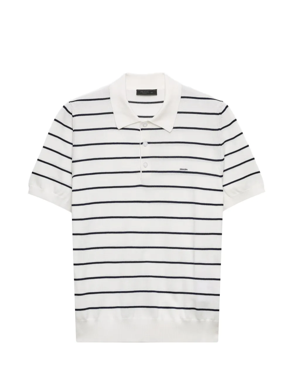 Prada short-sleeved striped cotton polo shirt - Weiß