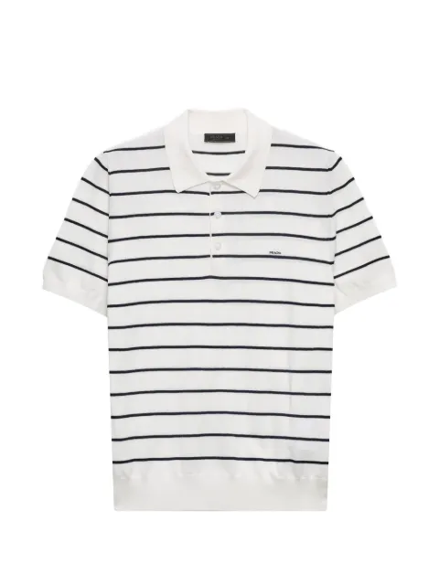 Prada short-sleeved striped cotton polo shirt