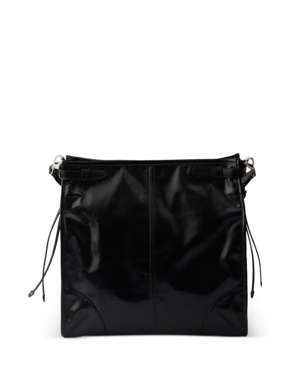 Prada Bonnie leren schoudertas met gespdetail Zwart
