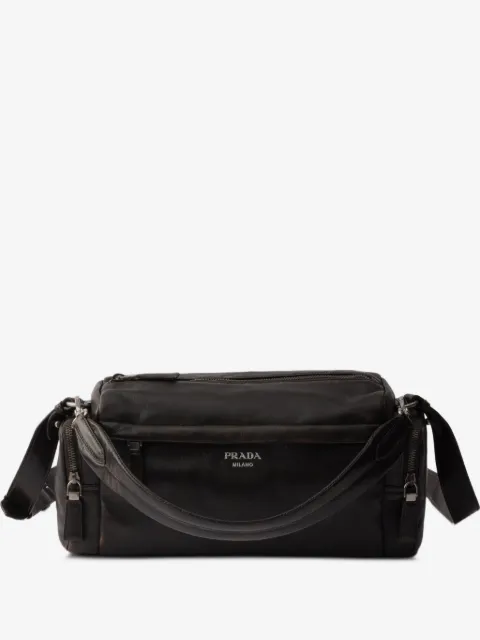 Prada logo-print zip-pocket shoulder bag