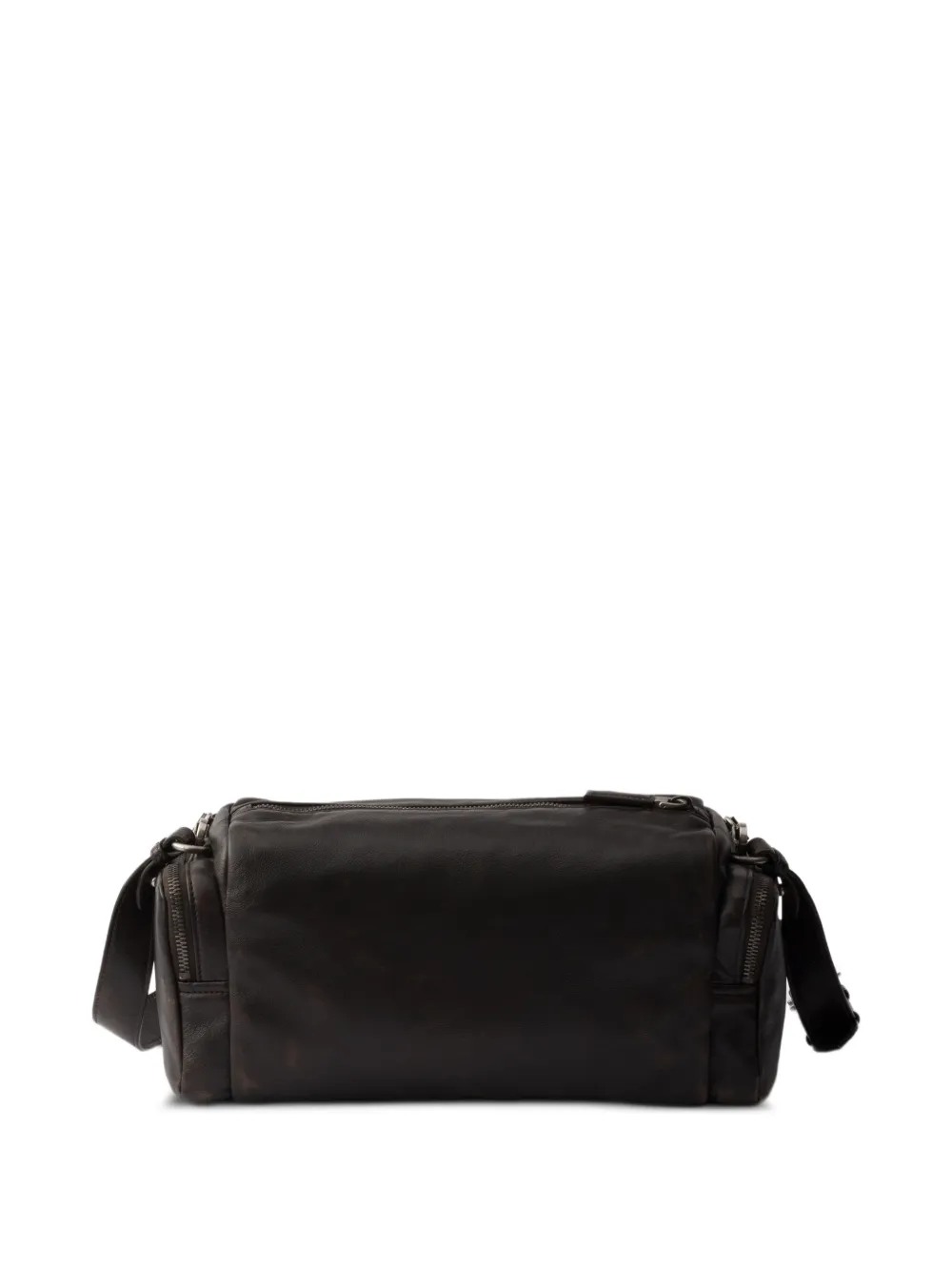 Prada Schoudertas met logo-print en ritszak Bruin