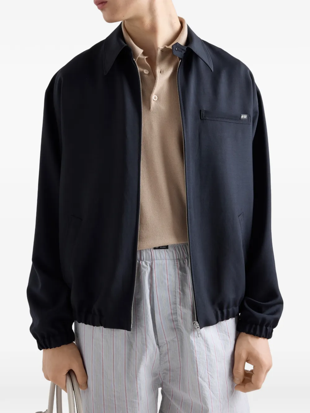 Prada Mohair wollen shirtjack Blauw