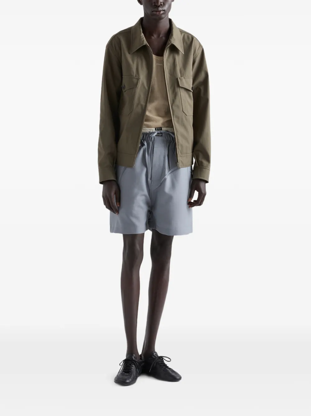  Prada Veste Zippée à Capuche - Vert 