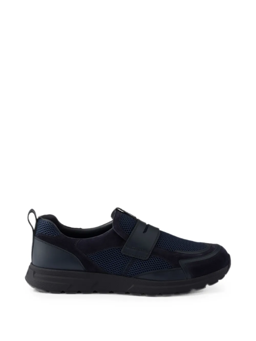 Prada Prax mesh fabric and leather loafers - Blau