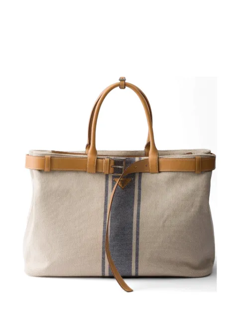 Prada Buckle canvas and leather bag