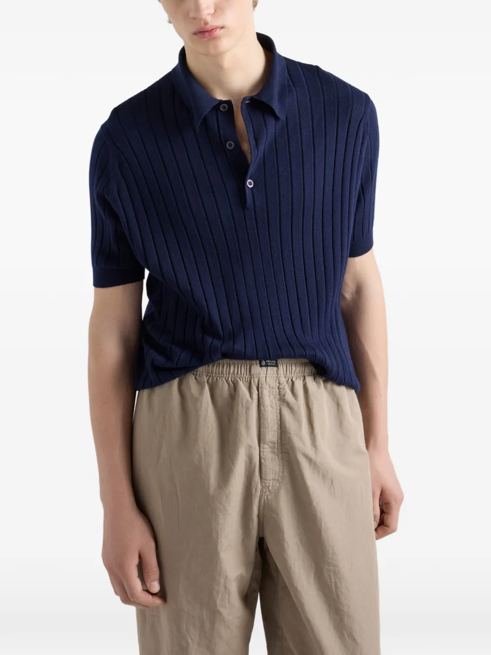 Prada Poloshirt van kasjmier-zijdeblend Blauw